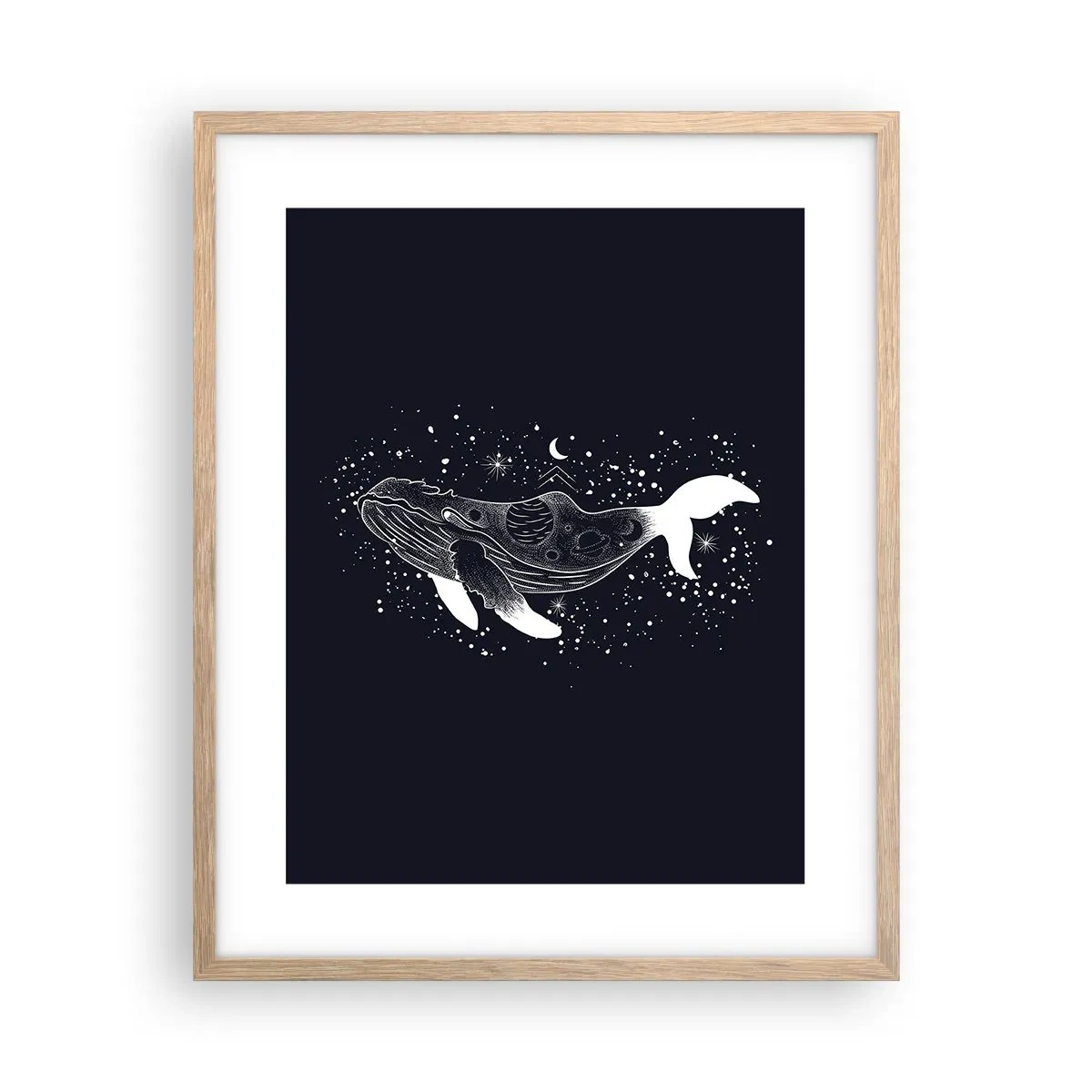 Een poster in een licht eiken lijst - In de oceaan van het universum - 40x50 cm