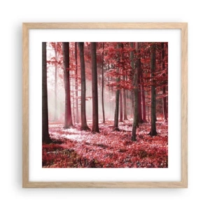 Een poster in een licht eiken lijst - Rood is net zo mooi - 40x40 cm