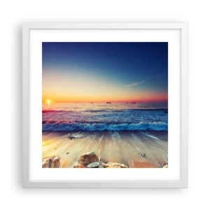 Poster in een witte lijst - Hoe zit het met de horizon? - 40x40 cm