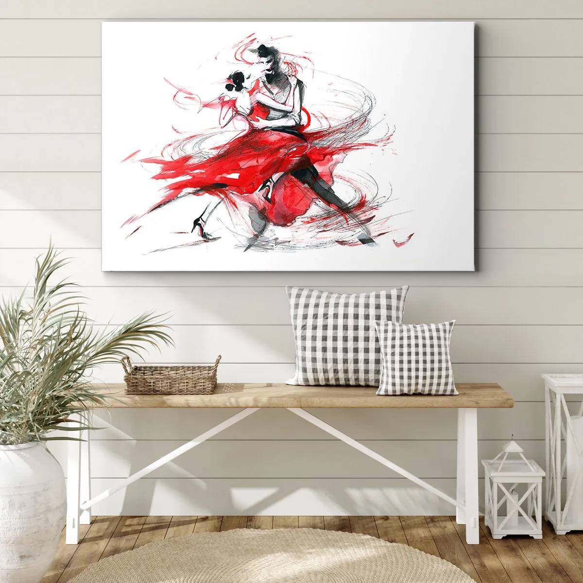 Schilderen op canvas - Tango - het ritme van passie - 120x80 cm