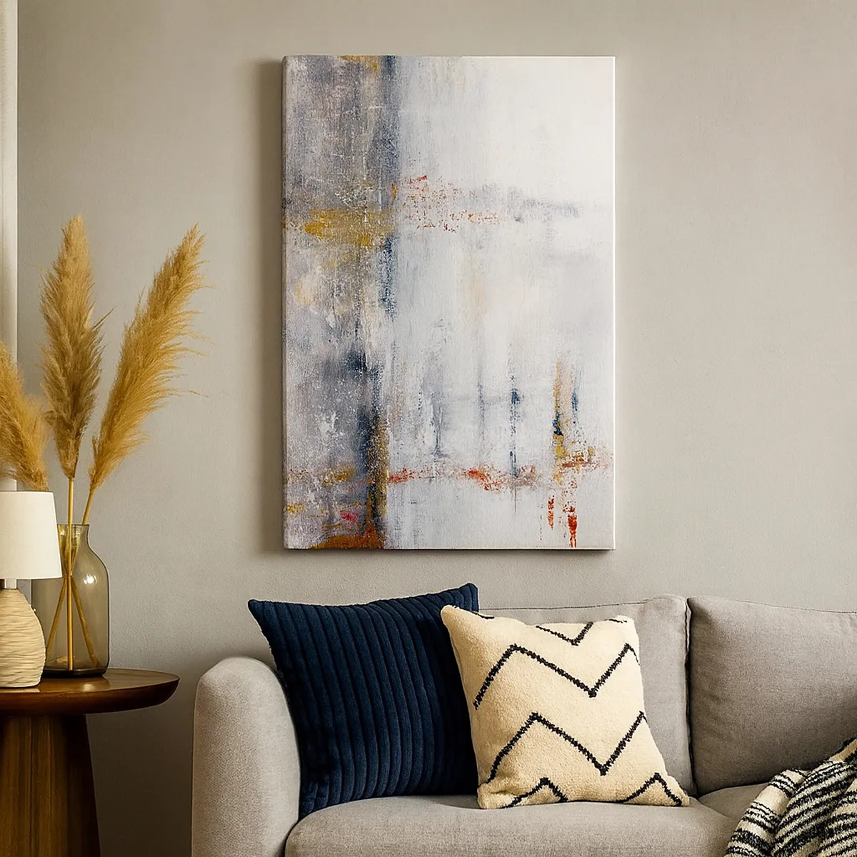 Schilderen op canvas - Achter de luchtgordijn - 50x70 cm