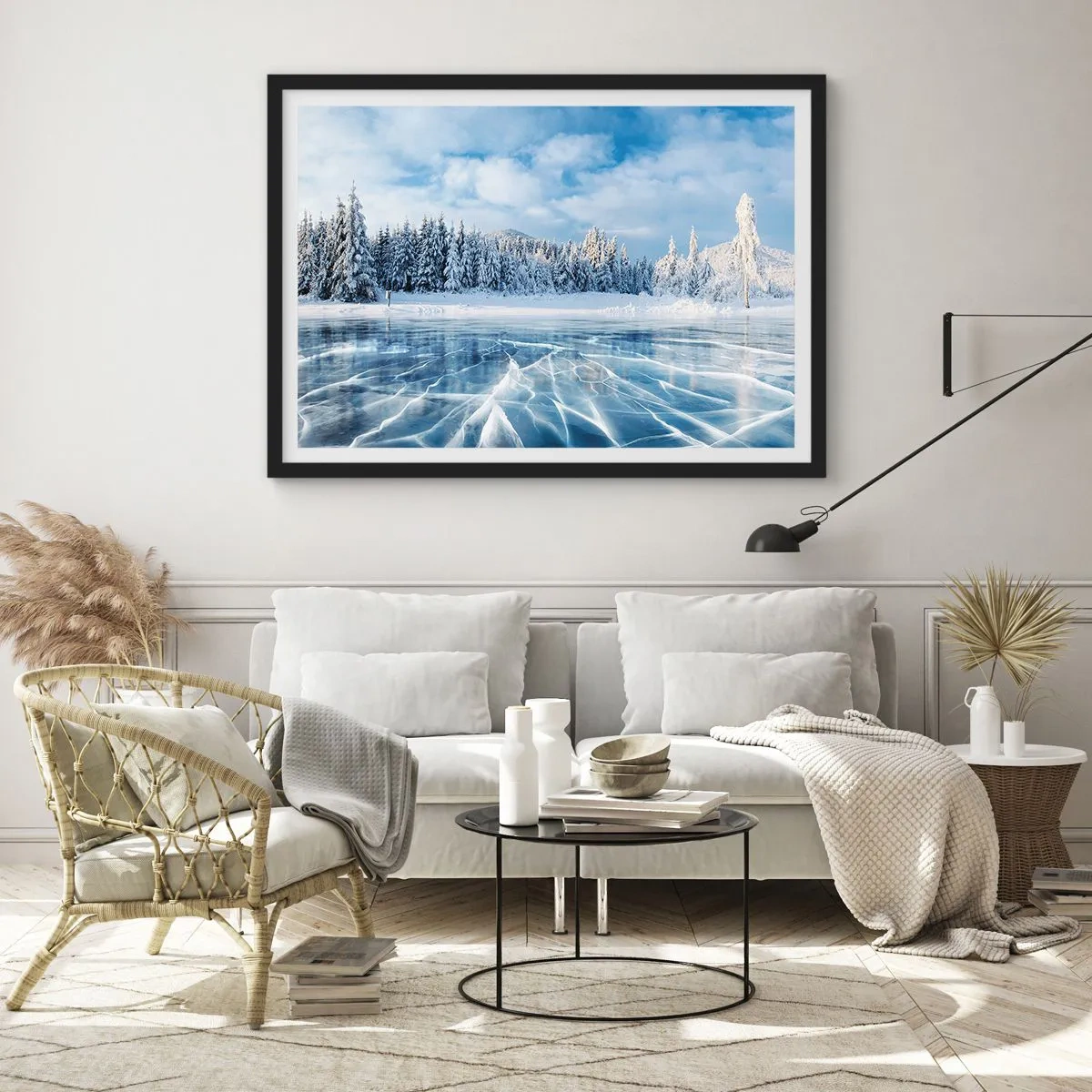Poster in een zwarte lijst - Een oogverblindend en kristalhelder uitzicht - 50x40 cm