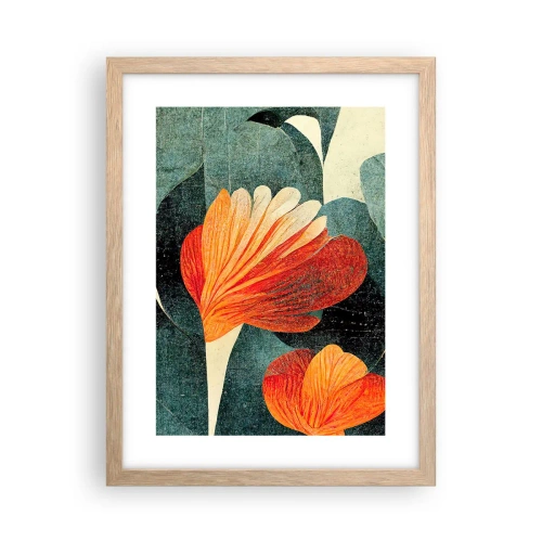 Een poster in een licht eiken lijst - De hitte van de tropen en de koelte van het groen - 30x40 cm