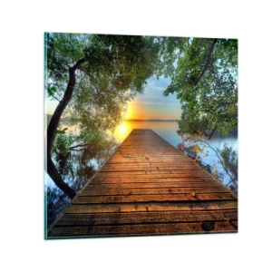 Schilderen op glas - Neem de tijd, ga zitten - 30x30 cm