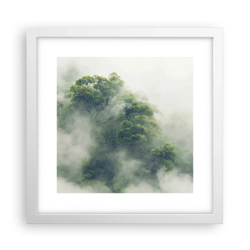 Poster in een witte lijst - In mist gehuld - 30x30 cm