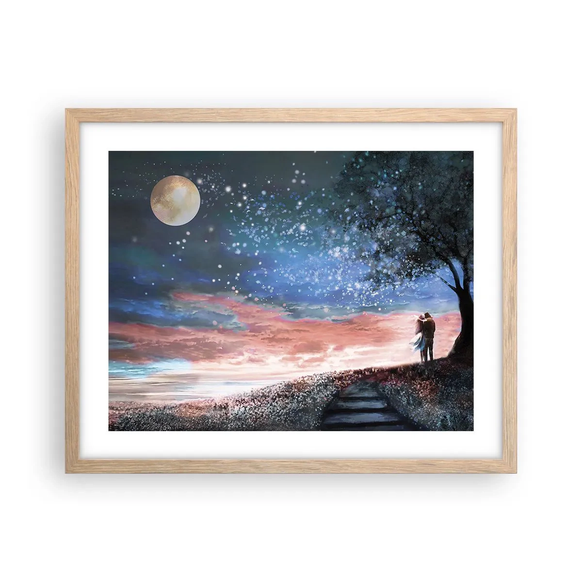 Een poster in een licht eiken lijst - Een sterrenspektakel - 50x40 cm