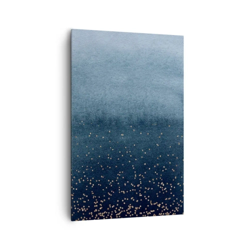 Schilderen op canvas - Samenstelling - blauwe fasen - 80x120 cm