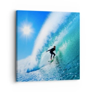 Schilderen op canvas - Door het grote blauw - 30x30 cm