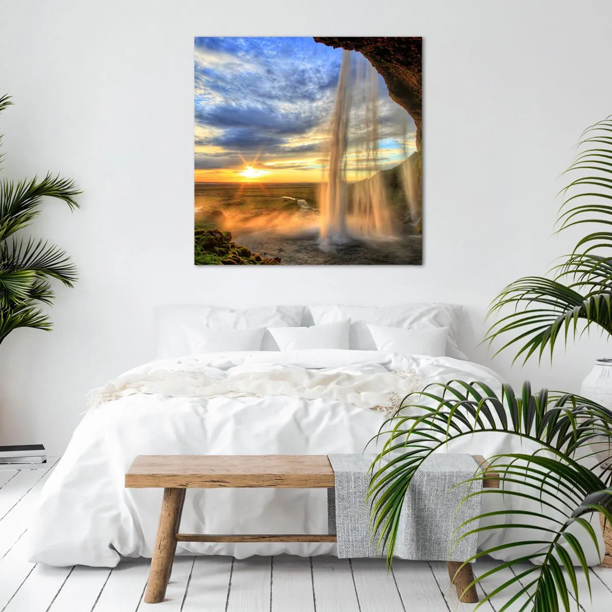 Schilderen op canvas - De wereld achter een sluier van druppels - 60x60 cm