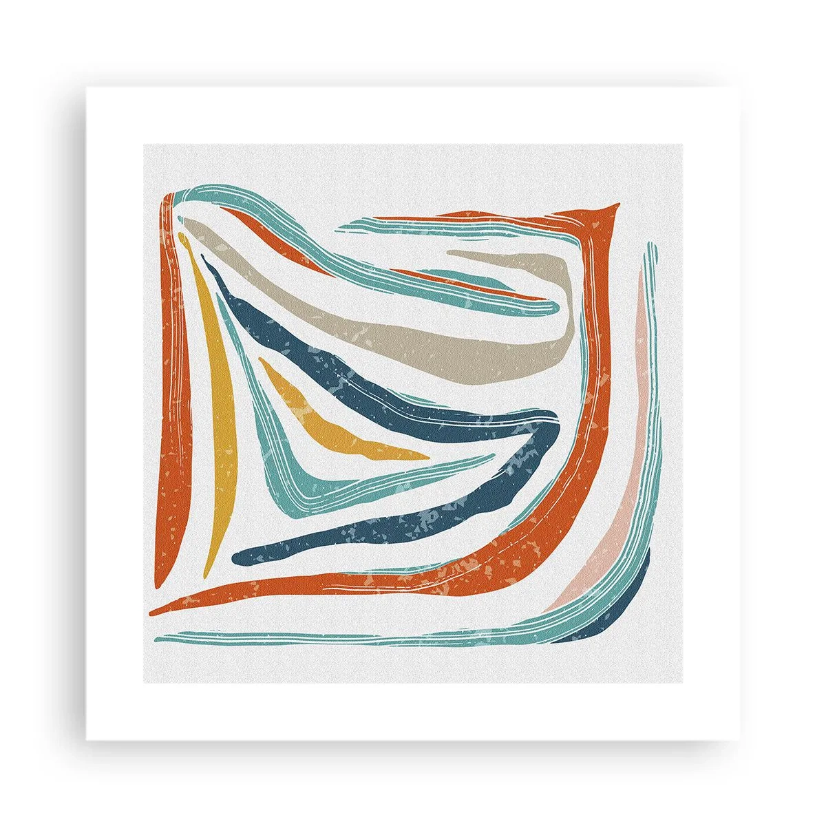 Poster - Abstractie met een vriendelijke glimlach - 40x40 cm