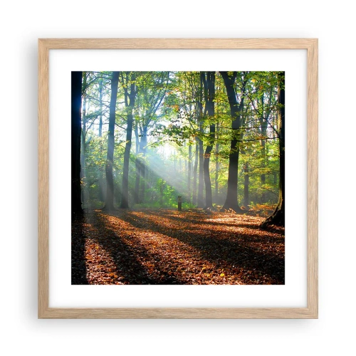 Een poster in een licht eiken lijst - Lichten en schaduwen - 40x40 cm