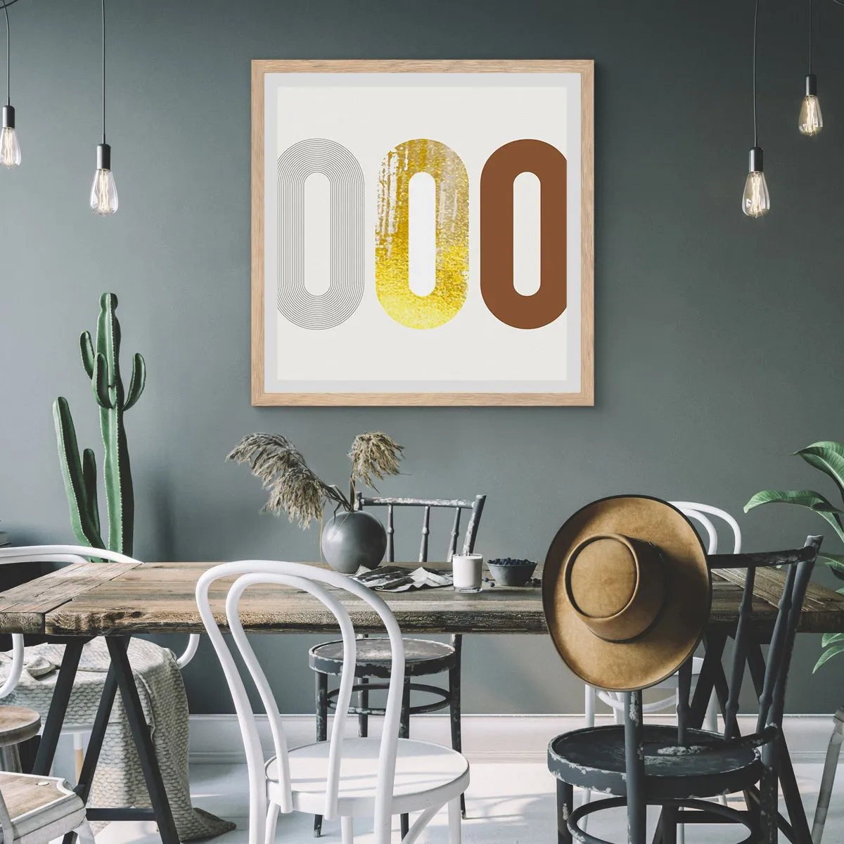 Een poster in een licht eiken lijst - Oooo! - 50x50 cm