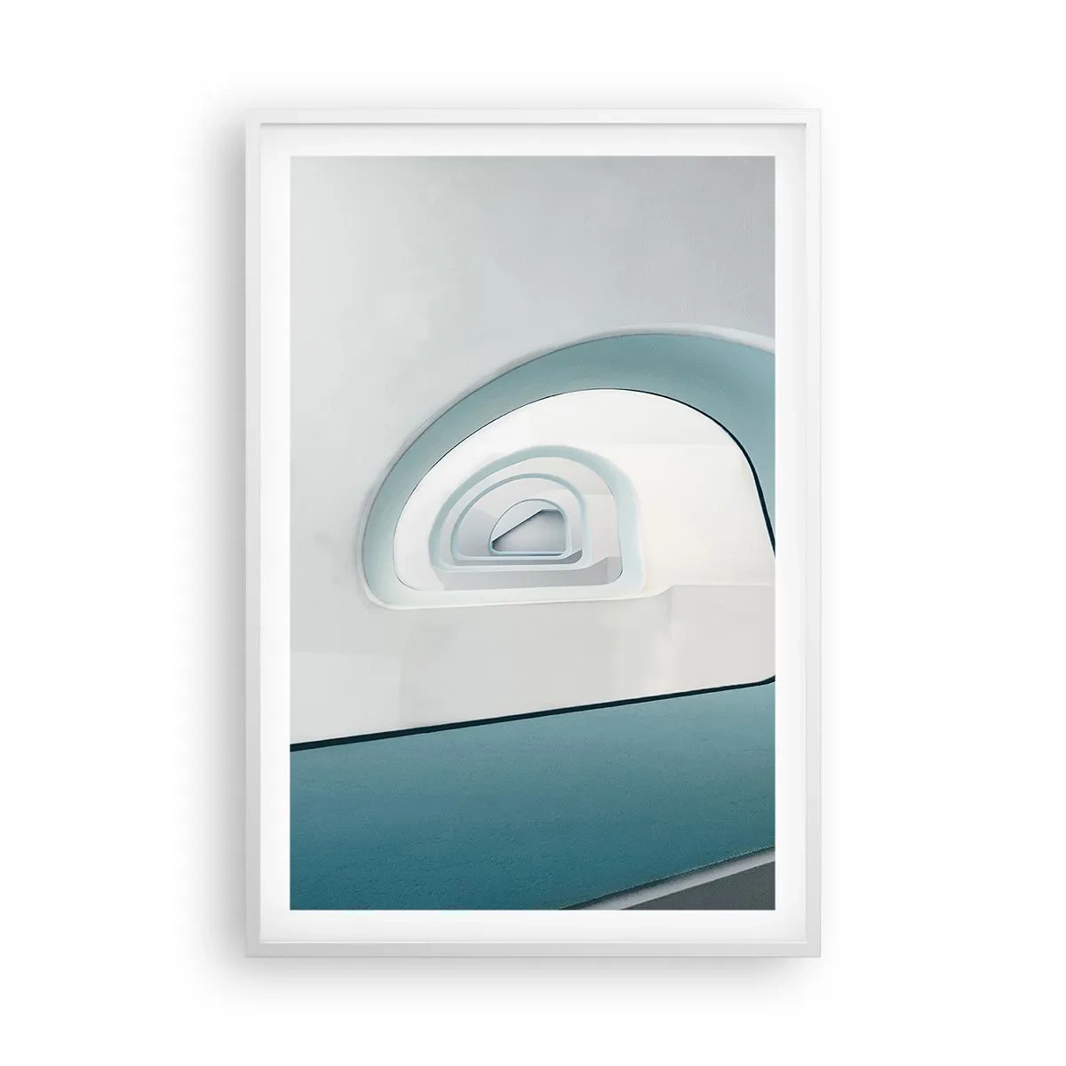 Poster in een witte lijst - Naar de bodem van de blauwe - 61x91 cm