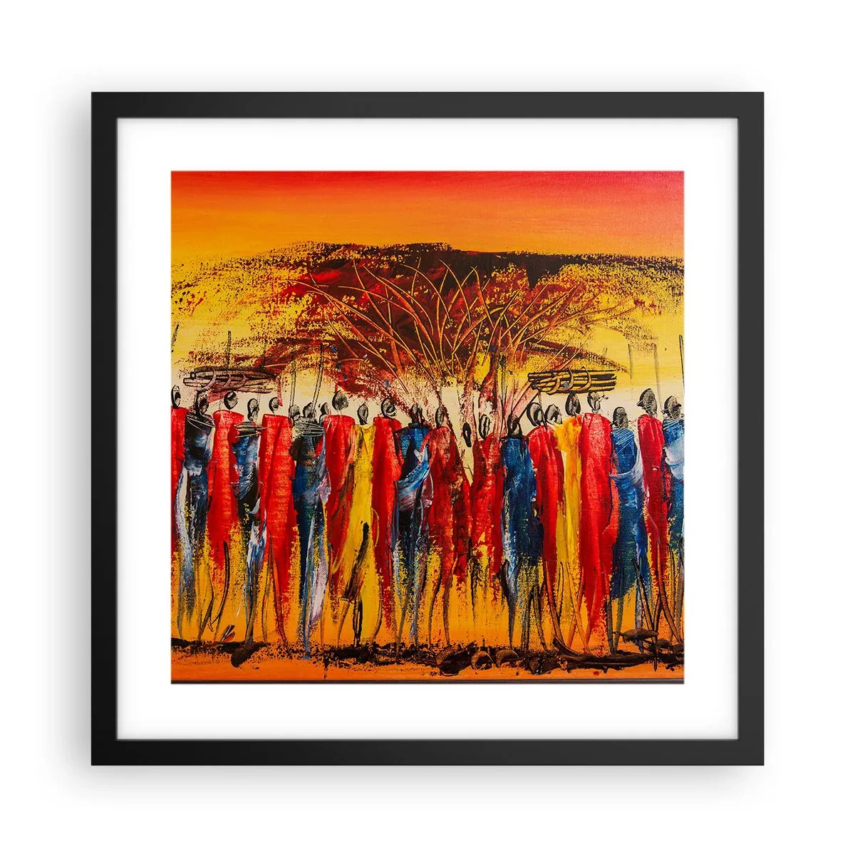 Poster in een zwarte lijst - Daar, daar, daar gaan ze - 40x40 cm