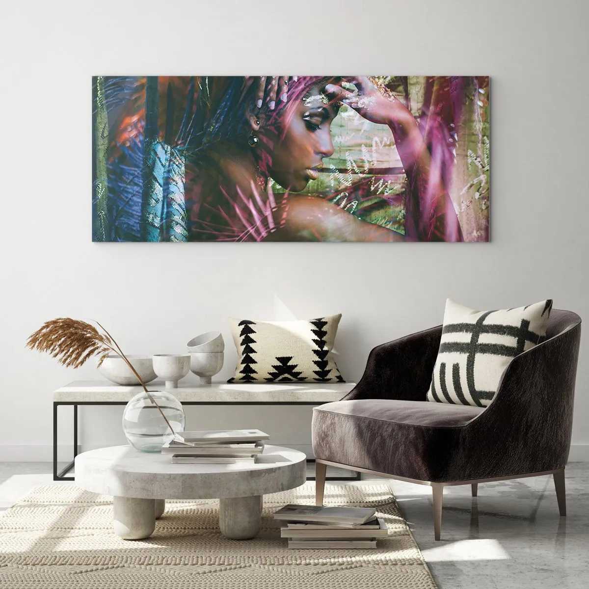 Schilderen op glas - Moeder Natuur in de jungle - 120x50 cm
