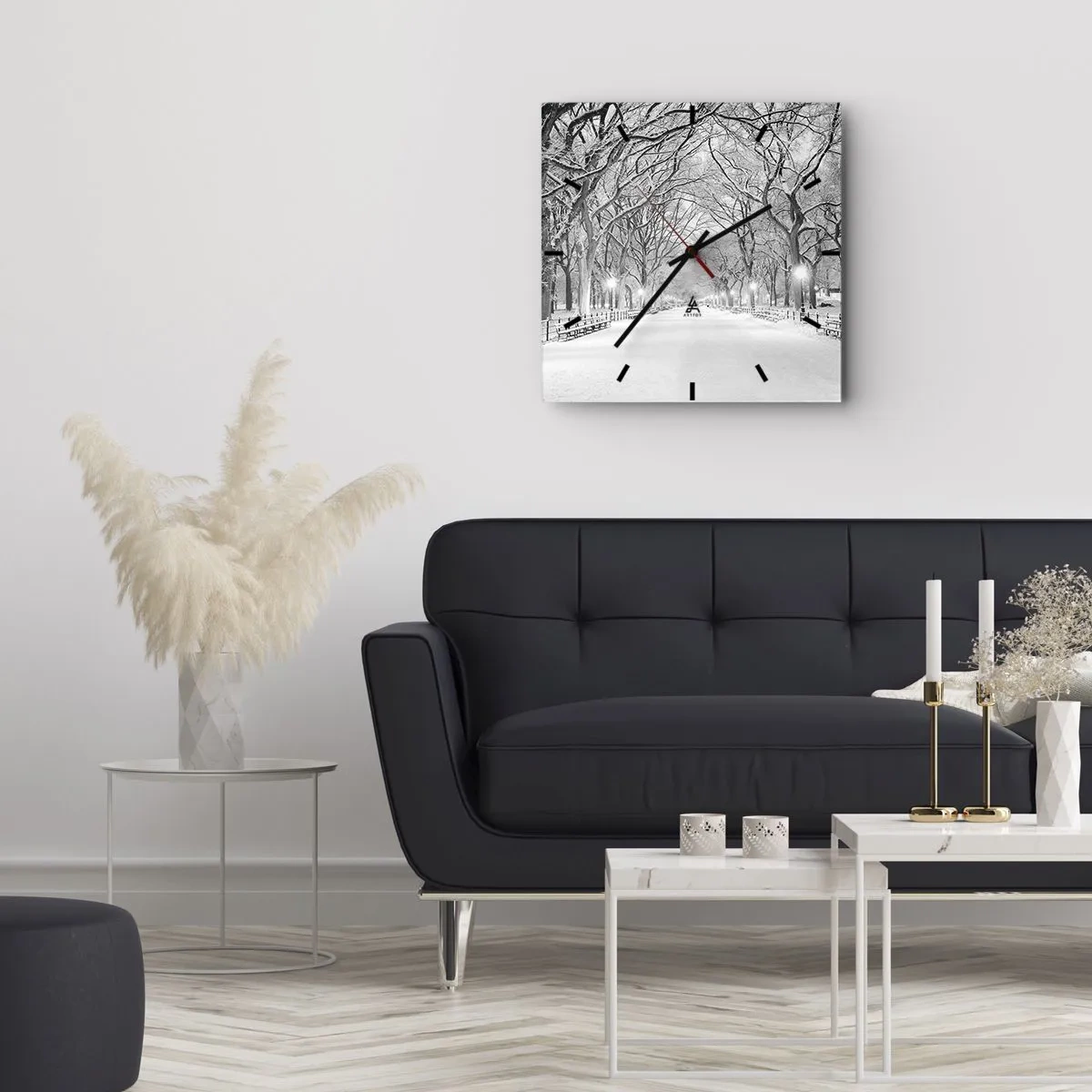 Wandklok - Klok - Vier seizoenen - winter - 40x40 cm