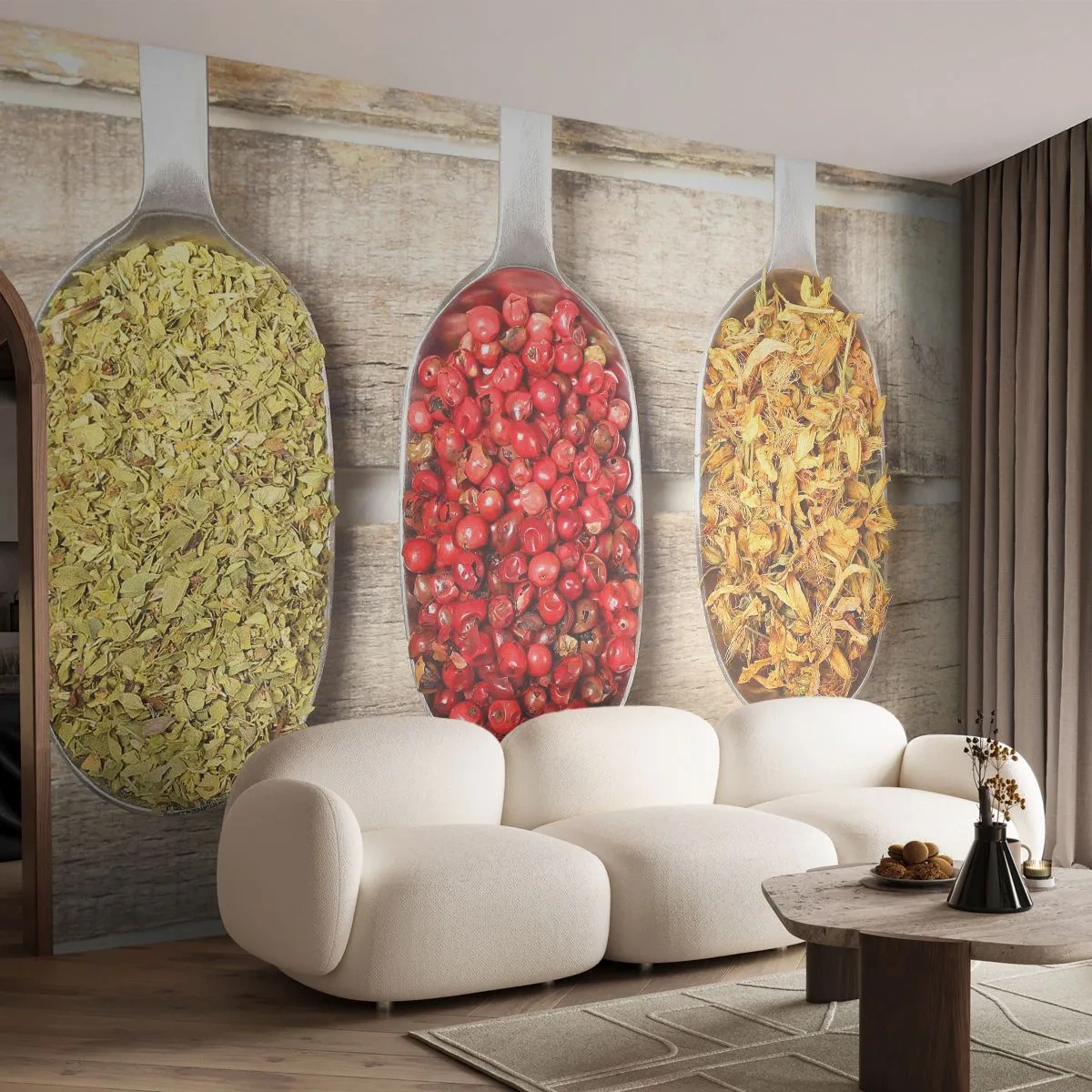 Zelfklevend Fotobehang Deluxe Sticker - Keuken magie - Gastronomie, Kruiden specerijen, Kruiden - 250x175 cm
