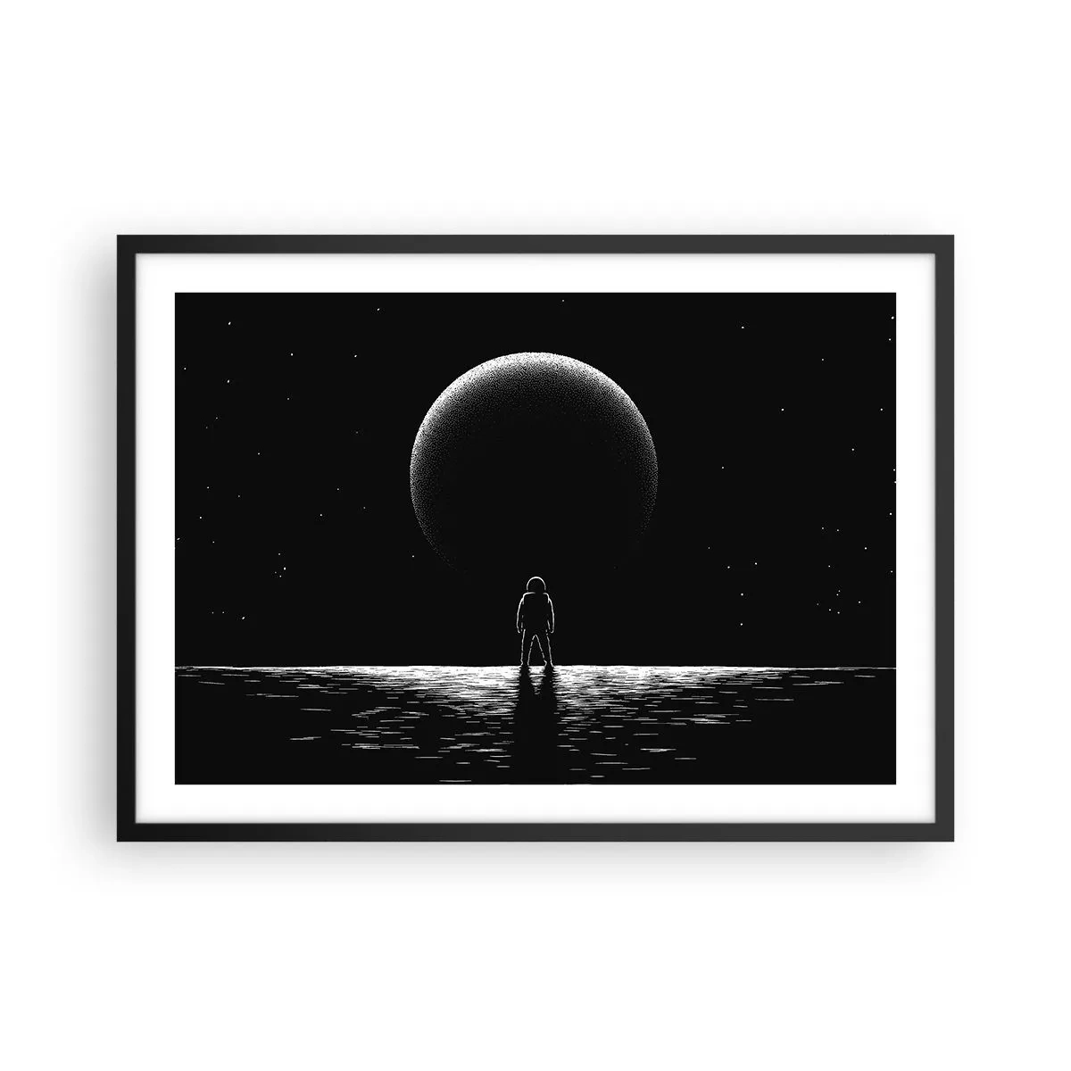 Poster in een zwarte lijst - Oog in oog - 70x50 cm