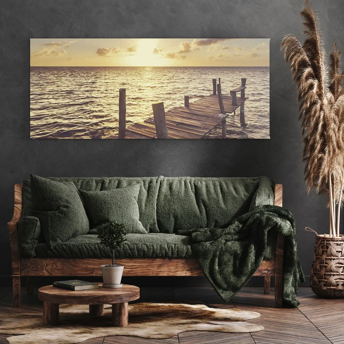 Schilderen op canvas - Het gouden land van zachtheid - 90x30 cm