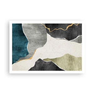 Poster - Mozaïekcompositie met gouddraad - 100x70 cm