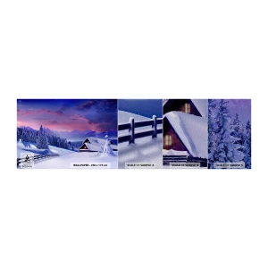 Fotobehang Monster Premium Sand - Stille nacht - Landschap, Winter, Alpen - 100x30 cm