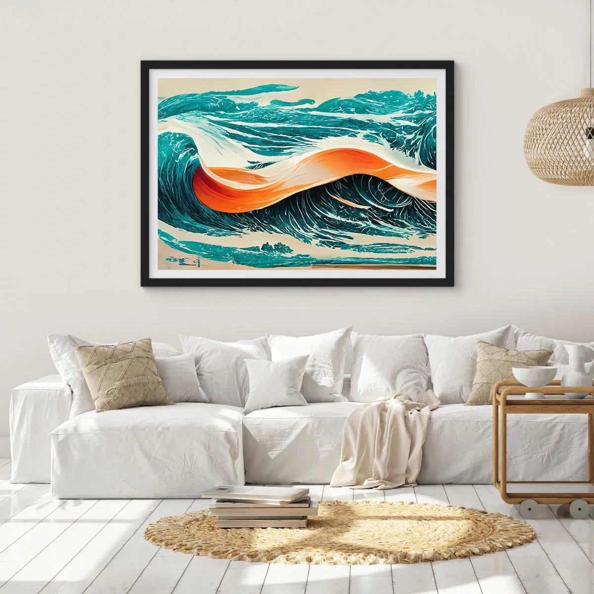 Poster in een zwarte lijst - De droom van elke surfer - 100x70 cm