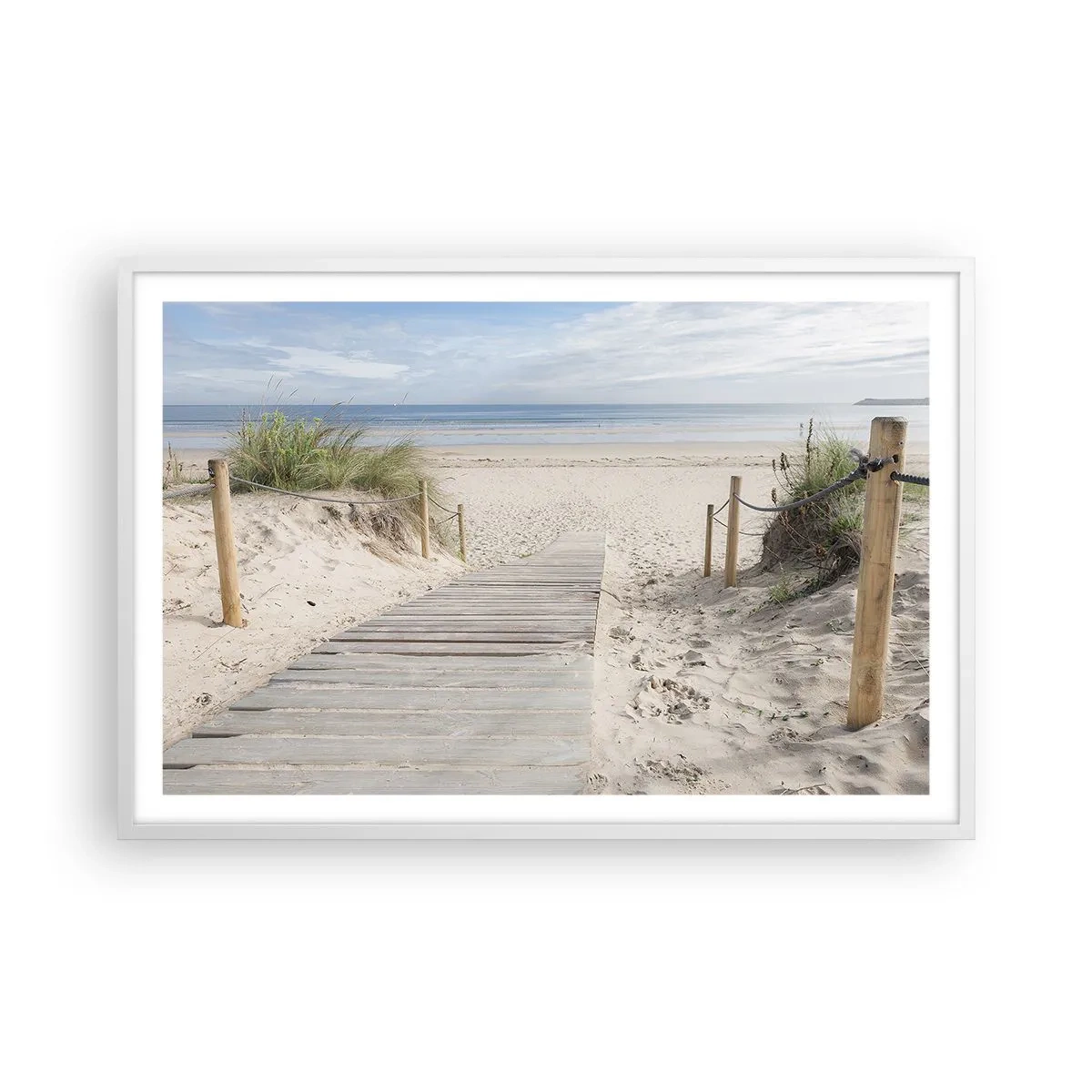 Poster in een witte lijst - naar de horizon - 91x61 cm
