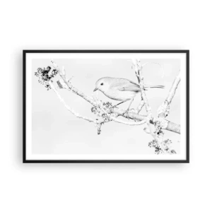 Poster in een zwarte lijst - Winterochtend - 91x61 cm