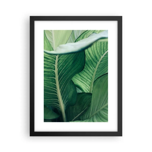 Poster in een zwarte lijst - Intens groen leven - 30x40 cm