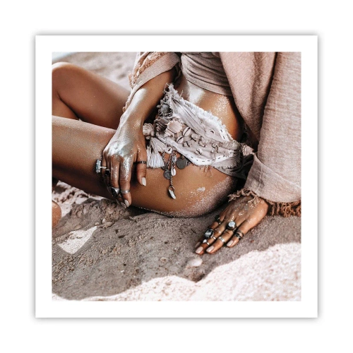 Poster - Door de golven gegooid? - 60x60 cm