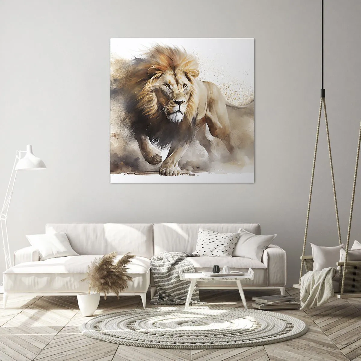 Schilderen op canvas - De koning vertrekt - 60x60 cm