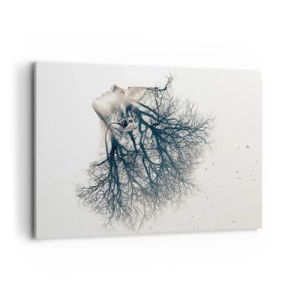 Schilderen op canvas - Luisteren naar het gefluister van bomen - 120x80 cm