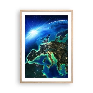 Een poster in een licht eiken lijst - Sprankelend Europa - 50x70 cm