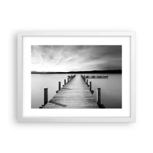 Poster in een witte lijst - Bij de waterput - vrede - 40x30 cm