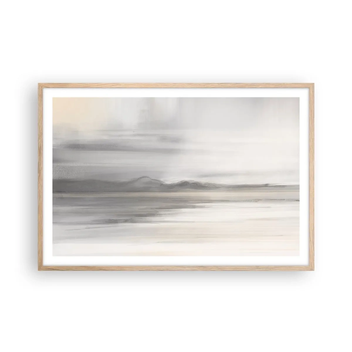 Een poster in een licht eiken lijst - Afstand in reflectie - 91x61 cm