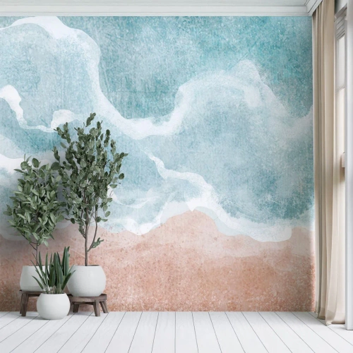 Zelfklevend Fotobehang Deluxe Sticker - Wolkenabstractie - Strand, Landschap, Zee - 100x70 cm