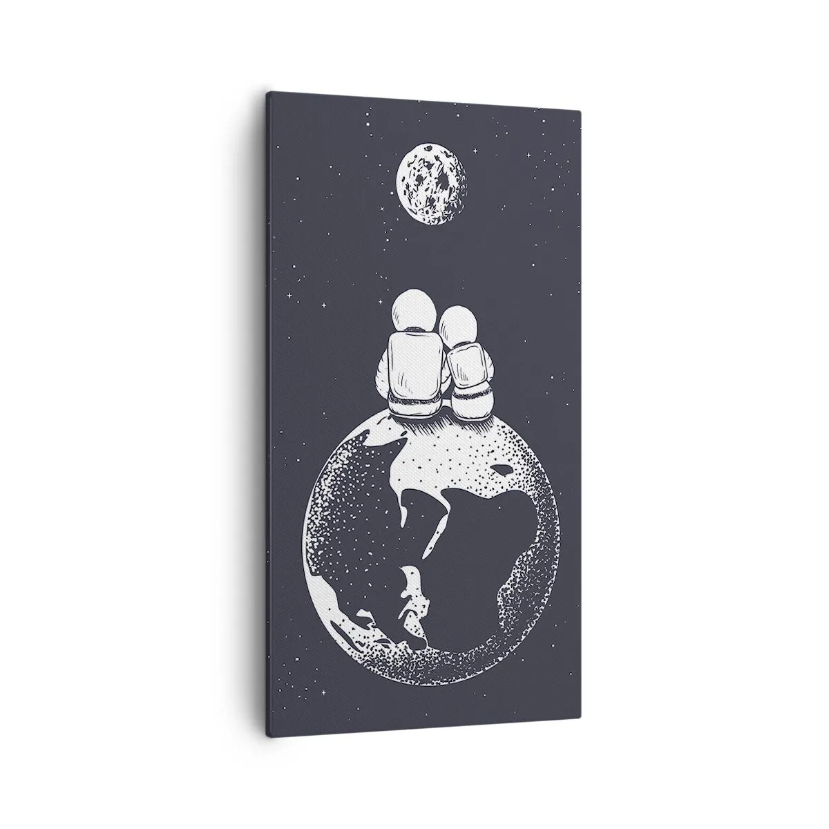 Schilderen op canvas - Een kosmisch love story - 55x100 cm