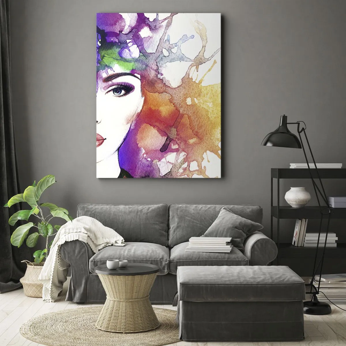 Schilderen op canvas - Met hoofd in de wolken - 55x100 cm