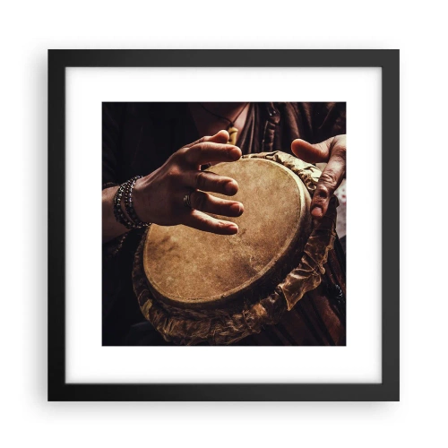 Poster in een zwarte lijst - Op het ritme van het hart - 30x30 cm