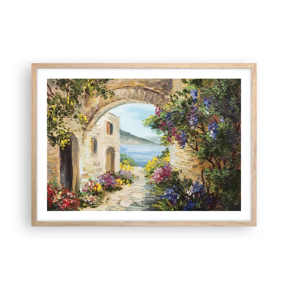 Een poster in een licht eiken lijst - De charme van een kustprovincie - 70x50 cm