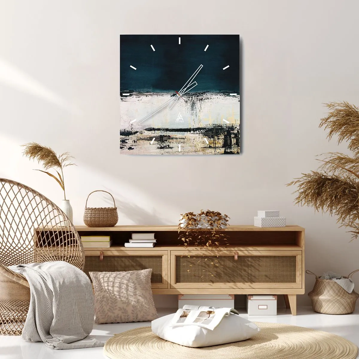 Wandklok - Klok - Horizontale compositie - 30x30 cm