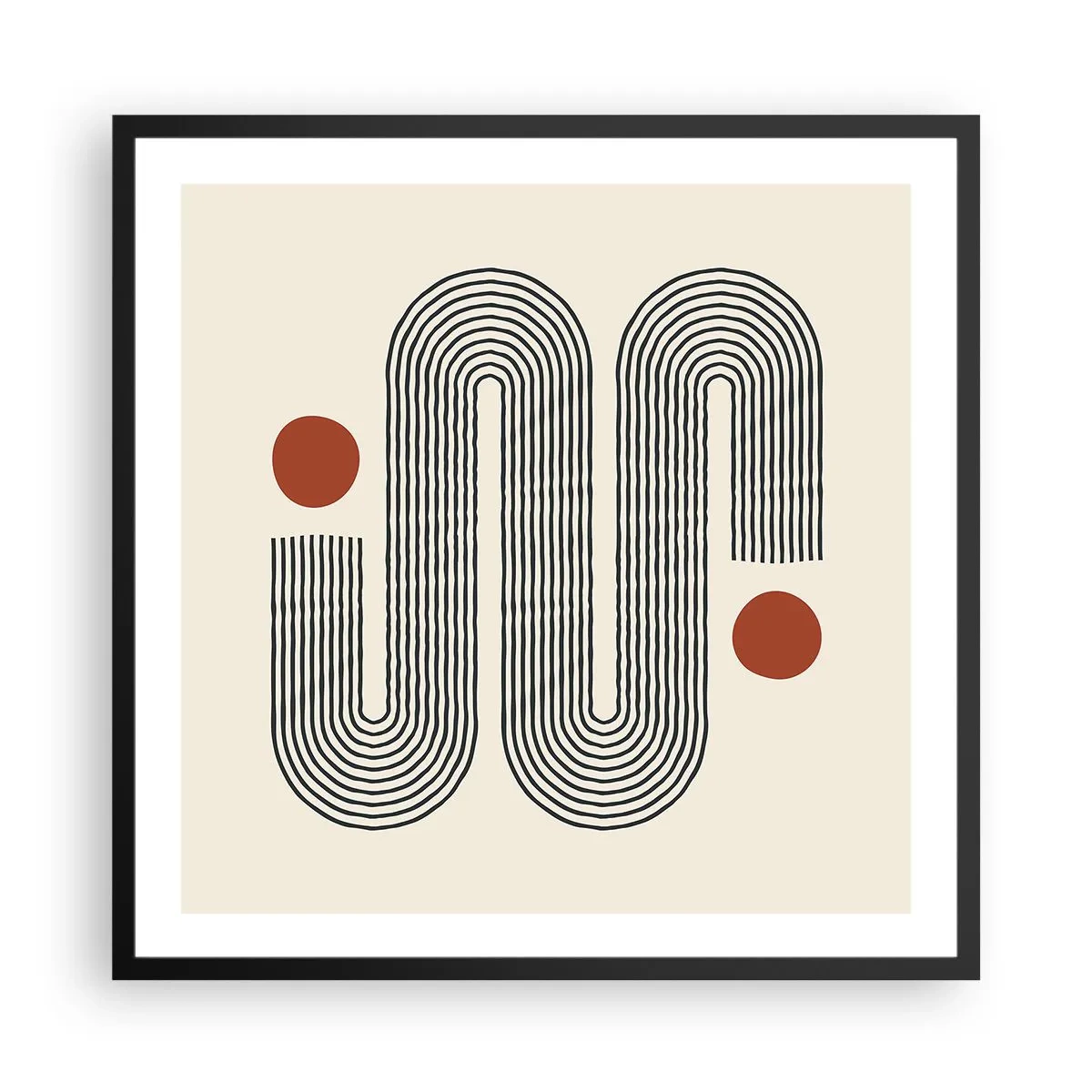 Poster in een zwarte lijst - Van het begin tot het eind - 60x60 cm