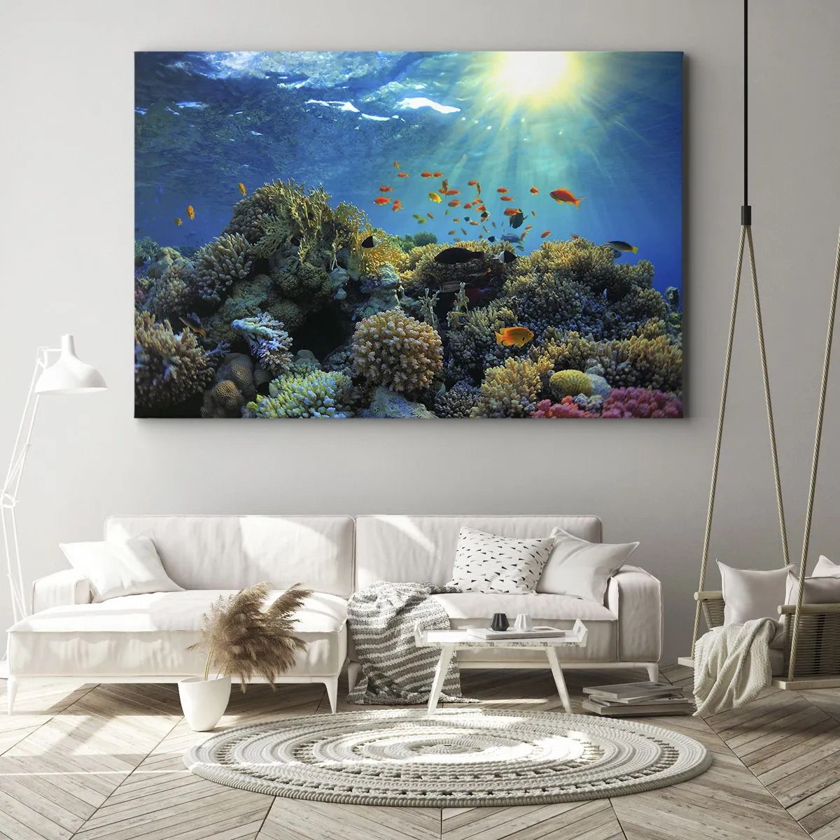 Schilderen op canvas - Onderwater schatten - 120x80 cm