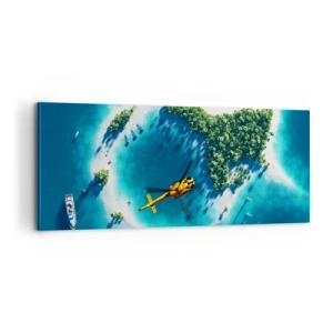 Schilderen op canvas - Koop een eiland voor jezelf - 100x40 cm