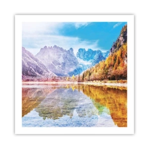 Poster - En het is al herfst in de bergen - 60x60 cm