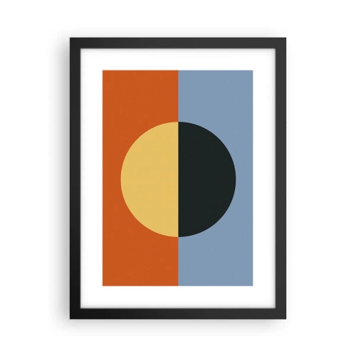 Poster in een zwarte lijst - Een compositie van warmte en koelte - 30x40 cm