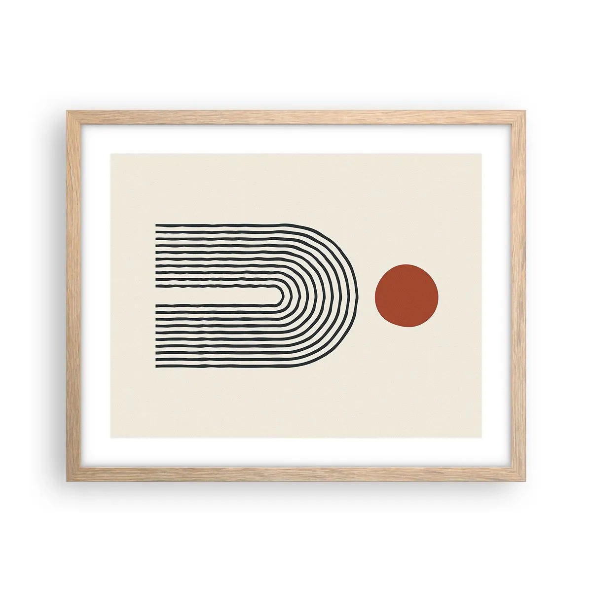 Een poster in een licht eiken lijst - Magnetisme van vormen en kleuren - 50x40 cm