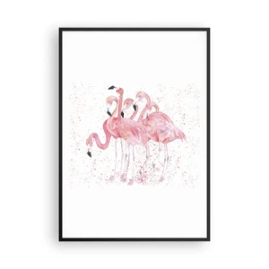 Poster in een zwarte lijst - Roze ensemble - 70x100 cm