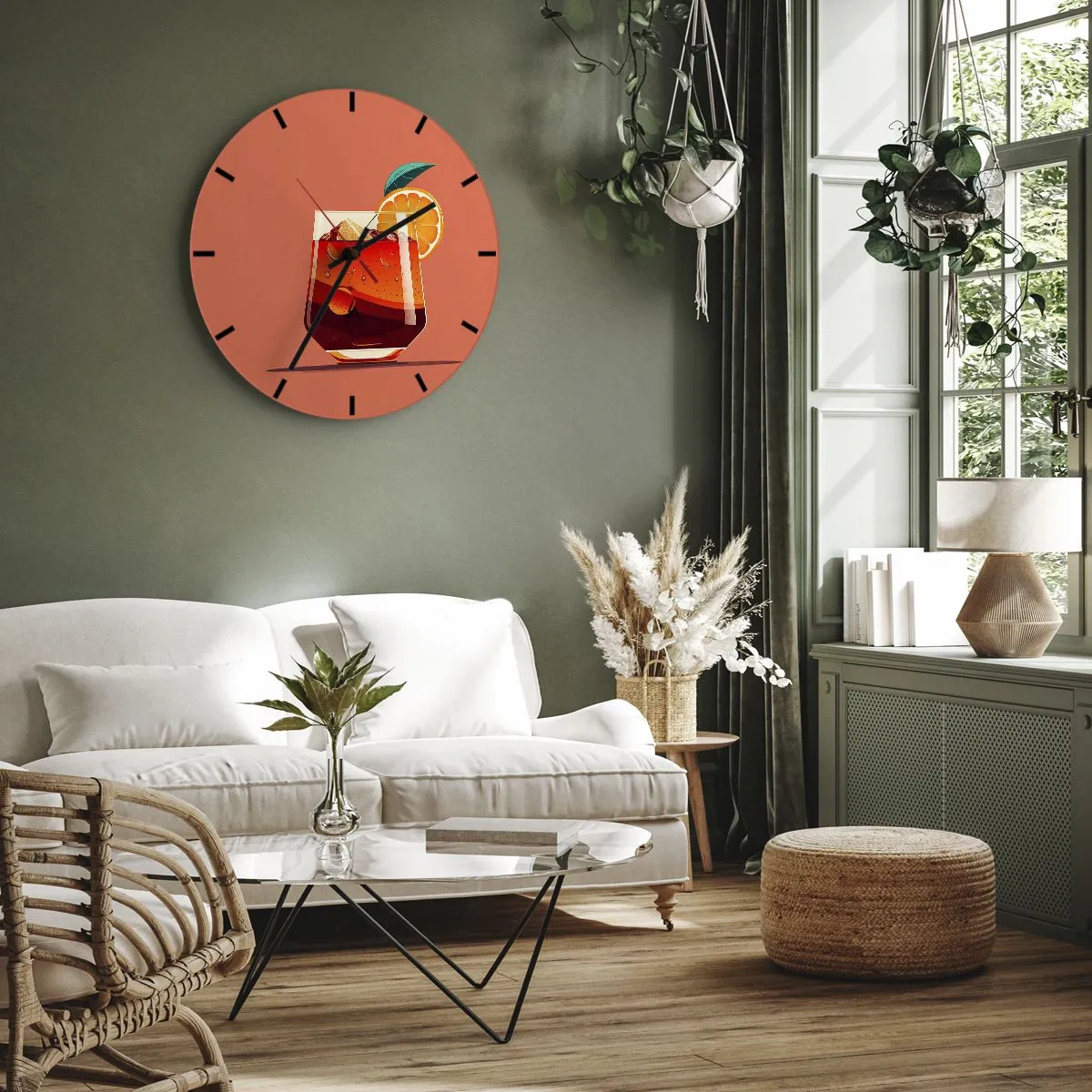 Wandklok - Klok - Zomerse verfrissing - 40x40 cm