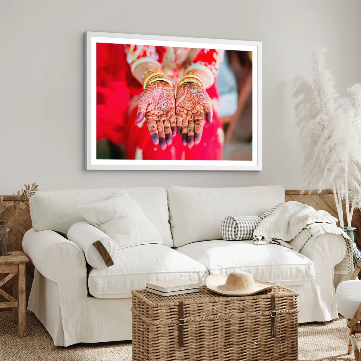 Poster in een witte lijst - Klaar om je geluk te vangen? - 91x61 cm